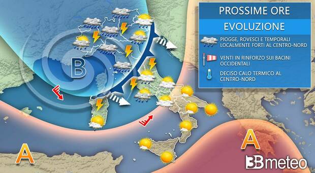 Meteo, Italia spaccata in due fino al weekend: tempo da incubo al Nord e caldo torrido al Sud, le previsioni