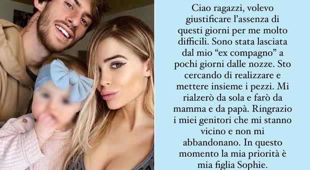 Ginevra Lambruschi lasciata da Mirko Antonucci a pochi giorni dalle nozze: «Ora sarò papà e mamma per Sophie»