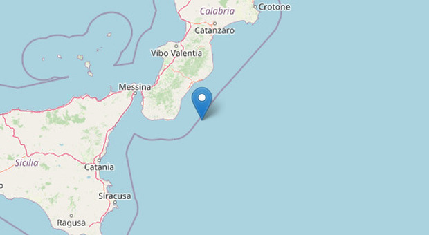 Terremoto, scossa di magnitudo 3.4 davanti alla costa della Calabria