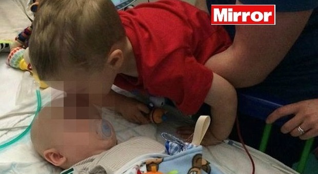 Bimbo eroe salva la vita del fratellino di 4 mesi malato di leucemia