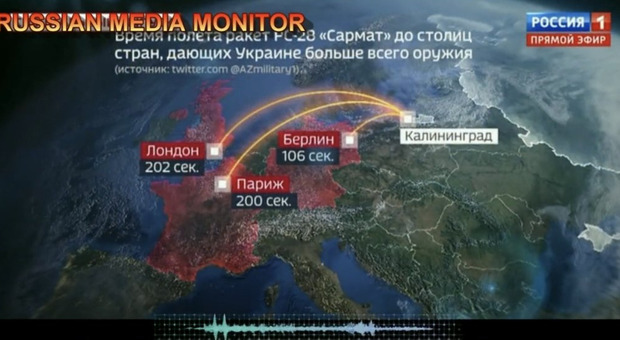 La tv russa simula un attacco nucleare: «A Parigi, Londra e Berlino in tre minuti, nessun sopravvissuto»