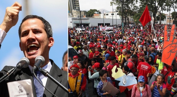 Guaidó si proclama presidente Venezuela nel caos: 9 morti in piazza Maduro attacca: «Il popolo è con me»