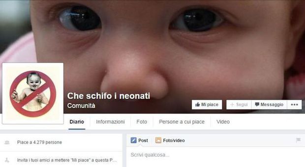 "Che schifo i neonati", Facebook non chiude la pagina choc: "Non viola le regole"