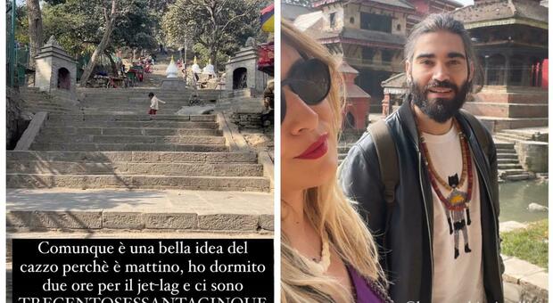 Selvaggia Lucarelli in Nepal, la visita al tempio delle scimmie e le accuse a Lorenzo: «Bella idea del c***»