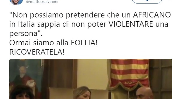 «Follia. Ricoveratela!»: Salvini commenta la frase choc di Di Genio sugli africani