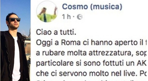 Il cantante Cosmo: "Mi hanno rubato gli strumenti, chiedo aiuto per il Concertone del 1 Maggio"