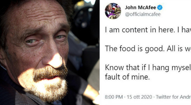 John McAfee morto in carcere, il giallo social. Su twitter: «Non mi sono suicidato», e su Instagram spunta una "Q"