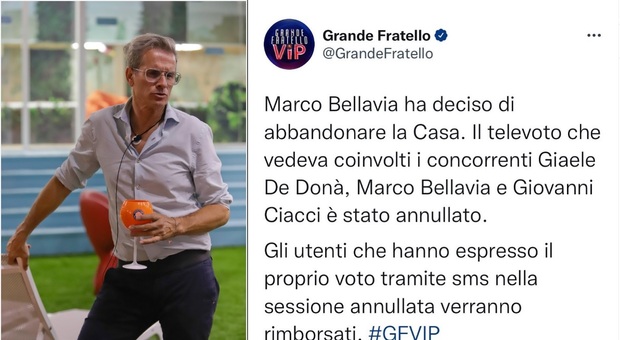 Marco Bellavia abbandona la Casa del Gf Vip. Sui social monta la protesta: «Hanno vinto i bulli»