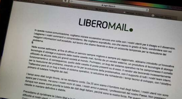 Libero Mail e Virgilio Mail, «avviato processo di rimessa online» dopo 4 giorni di stop