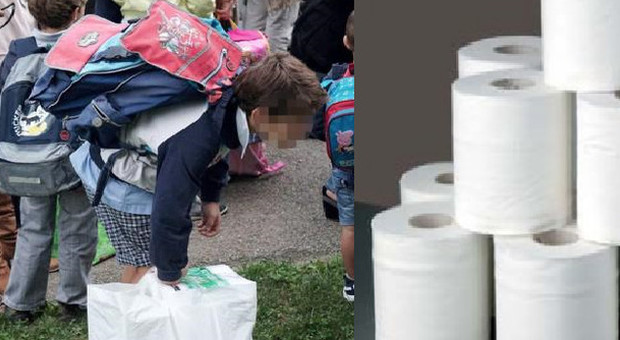 ​In classe con i rotoli di carta igienica: la scuola non ha soldi per comprarla