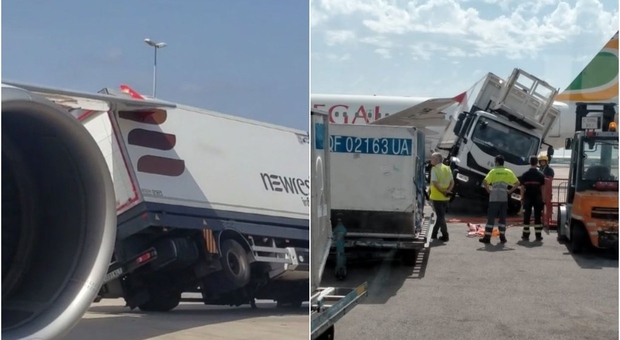 Terrore in pista: aereo colpisce un camion durante il decollo FOTO