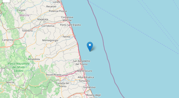 Terremoto tra Marche e Abruzzo, scossa di magnitudo 4.1: l'epicentro in mare