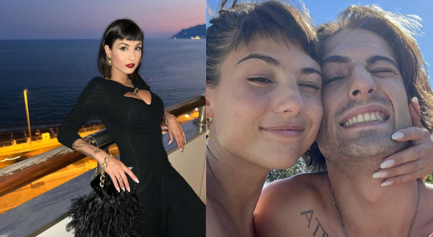 Giorgia Soleri, total black in vacanza con Damiano David: scollatura sul seno e rossetto rosso. FOTO