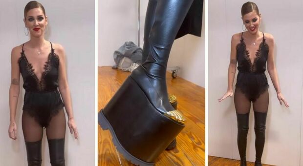 Chiara Ferragni a Sanremo con gli stivali con platform: «Vi svelo chi sono i designer che vestirò...»