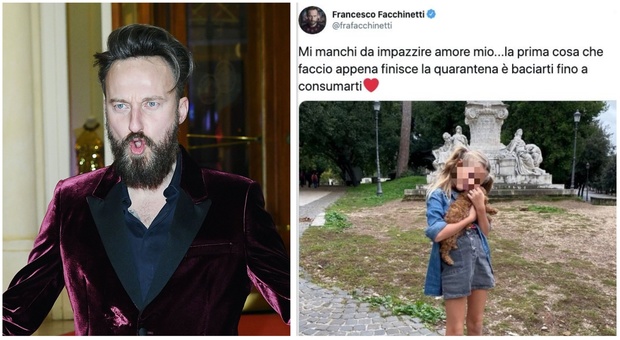 Francesco Facchinetti papà separato, il tweet d'amore per la figlia Mia che non può vedere: «Mi manchi da impazzire»