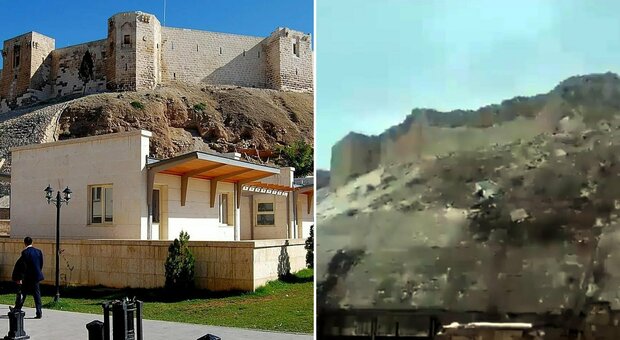 Terremoto in Turchia, il castello di Gaziantep sbriciolato dalle scosse La terribile foto prima e dopo il sisma