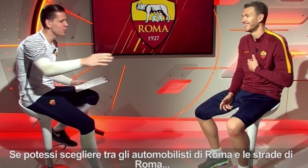 Szczesny e Dzeko show: "Peggio gli automobilisti o le strade di Roma?"