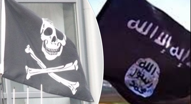 Bandiera dei pirati scambiata per quella dell'Isis: arrivano i carabinieri