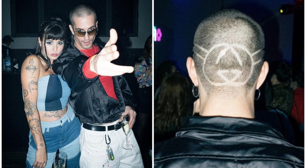 Maneskin, Damiano festeggia il compleanno: party stile anni '90, la posa da gangster e il simbolo di Gucci sulla nuca