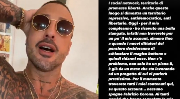 Fabrizio Corona torna su Instagram (da un nuovo profilo): «Ecco perché mi hanno bloccato»