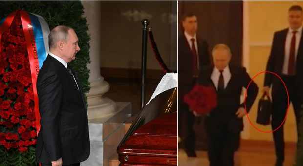 Putin al funerale di Zhirinovsky con la valigia che attiva le armi nucleari? La foto che conferma la tesi choc