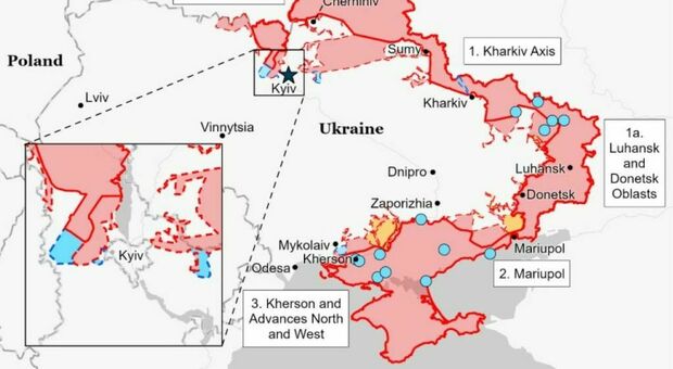 Ucraina, i russi allentano la morsa su Kiev: le truppe (in difficoltà) ripiegano a Sud