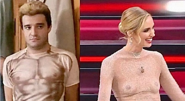 Chiara Ferragni "nuda"? Christian De Sica anticipa di 40 anni il look di Sanremo: «Già fatto»