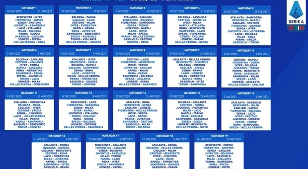 Sorteggio Calendario Serie A 2020 21 Tutte Le Date E Le Giornate Del Campionato