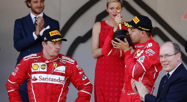 Montecarlo, la Ferrari trionfa: magica doppietta Vettel-Raikkonen