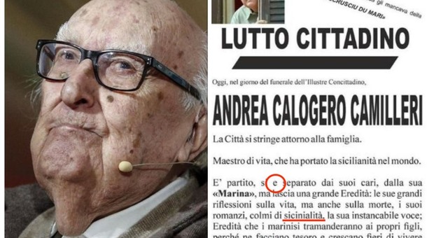 Andrea Camilleri, «il manifesto funebre è pieno di errori». E il sindaco furioso litiga con i tipografi