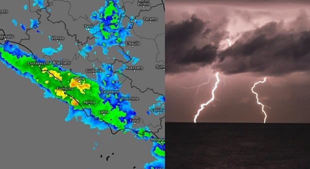 Maltempo Roma, allerta per il «temporale autorigenerante»: pioggia e disagi sul litorale