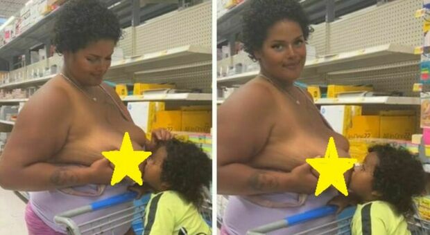 Mamma allatta il figlio al supermercato e pubblica il video su TikTok. Ma la sua scelta divide gli utenti: «Indiscreta»