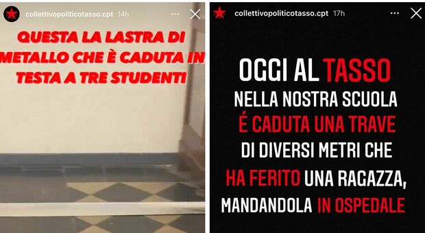 Roma, incidente al liceo Tasso. «Cade una lamiera dal controsoffitto e colpisce tre studenti» FOTO