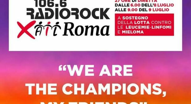 L’8 luglio riecco la maratona Radio Rock for AIL Roma. Tra gli interventi Carlo Verdone, Luca Argentero e Lillo