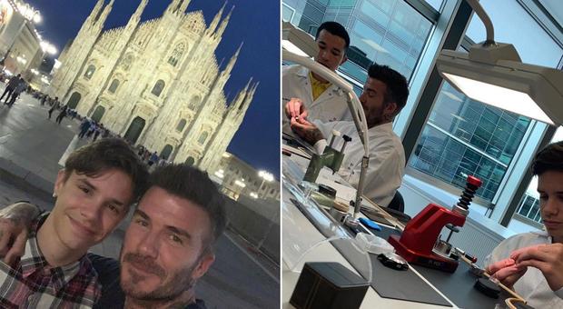 David Beckham e il figlio Romeo da Ginevra a Milano: «Amo questa città»