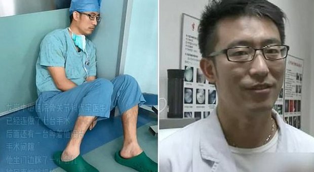 Chirurgo si addormenta sul pavimento dopo aver eseguito sette operazioni senza pausa