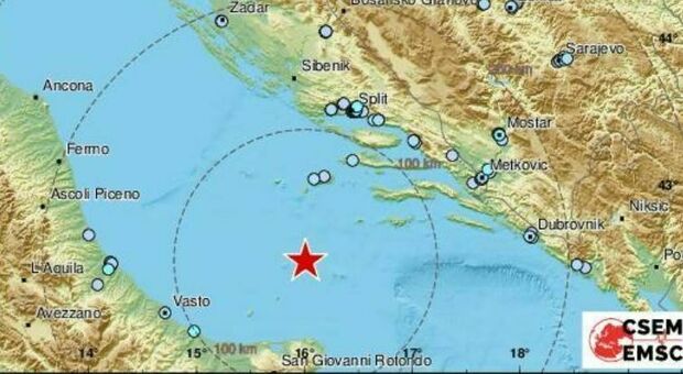 Terremoto in Adriatico, forte scossa di 5.6: paura tra la gente. «Sentita da Bari a Napoli»