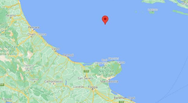 Terremoto in Adriatico di magnitudo 3.8: avvertito nel foggiano e sulla costa del Molise