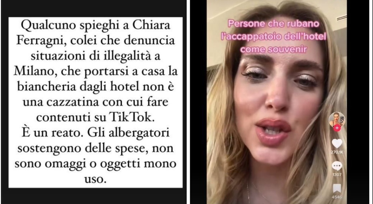 Chiara Ferragni, Silvagia Lucarelli slams her over the ’cause’ bathrobe in hotels: ‘It’s a crime’
