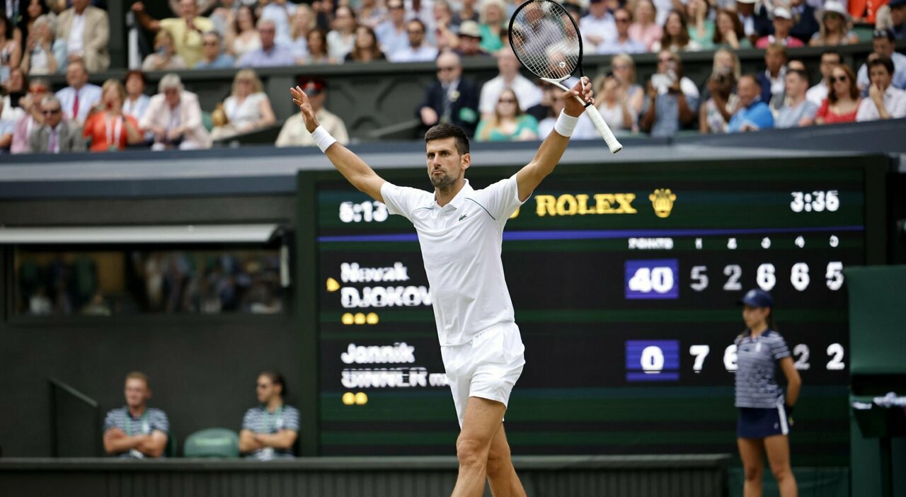 Diretta Djokovic-Sinner 5-7, 2-6, 6-3, 6-2, 4-2. Live Wimbledon: quinto set, il serbo fa il break
