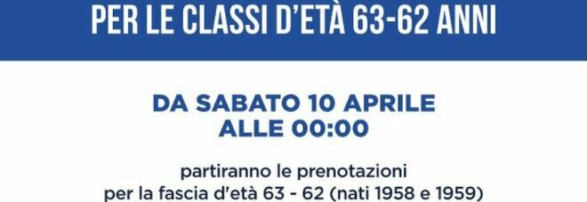 Lazio, vaccini: domani notte via alle prenotazioni per i 62-63enni. D'Amato: «Restiamo arancio»