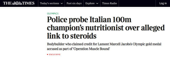 Marcell Jacobs, la stampa inglese insiste: «Il suo ex nutrizionista coinvolto in un caso di traffico di steroidi»