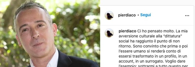 Pierluigi Diaco chiude i profili social: «Tra 3 giorni lascio Facebook e Instagram». Ecco perché