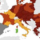 Covid, Nordest si colora di rosso nella mappa europea