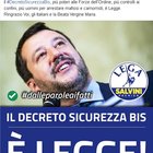 Matteo Salvini esulta per il Decreto Sicurezza bis approvato: «Grazie italiani e Beata Vergine Maria»
