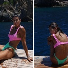 Elisabetta Canalis, bikini o trikini? Ecco il profilo da favola al mare