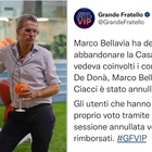Gf Vip, Marco Bellavia abbandona la Casa. Sui social monta la protesta: «Hanno vinto i bulli»