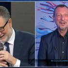Amadeus scherza con Fazio: «Più in ansia per il derby che per Sanremo». E arriva il saluto di Ibra