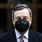 Il premier incaricato Mario Draghi arriva al Senato per la fiducia