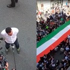 Centrodestra in piazza, in centinaia accalcati intorno a Salvini
